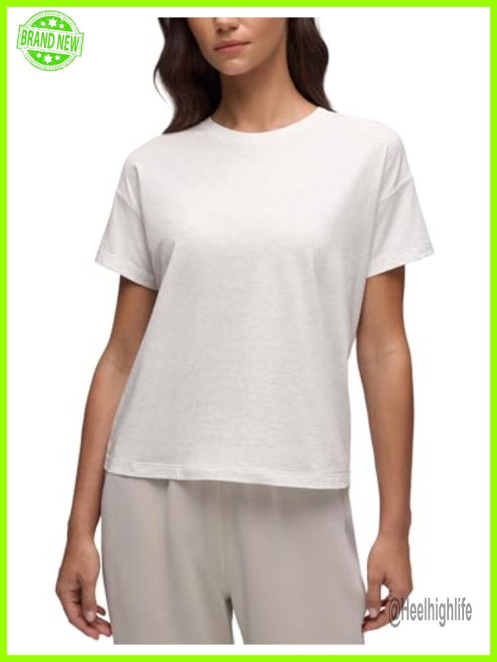 Pima Cotton Crewneck Active T-Shirt Hip Length Relaxed Fit